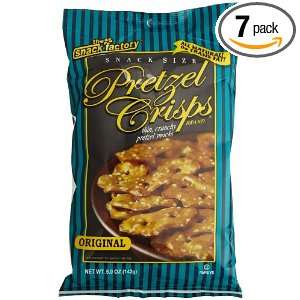 Snack Factory Pretzel Crisps, Original, 5 Ounce Bags (Pack of 7)