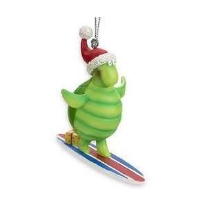  Surfing Turtle Christmas Ornament