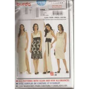  Burda 7570, Misses Evening Dress, Size 10 22