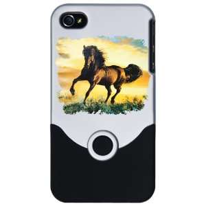  iPhone 4 or 4S Slider Case Silver Horse at Sunset 