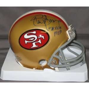 Steve Young San Francisco 49ers NFL Hand Signed Mini Football Helmet 