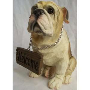  Bull Dog With Welcome/Stay Away Sign