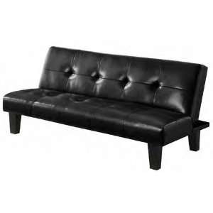  Click Clack Sofa Bed Black Faux Leather Finish W 65 x D 30 