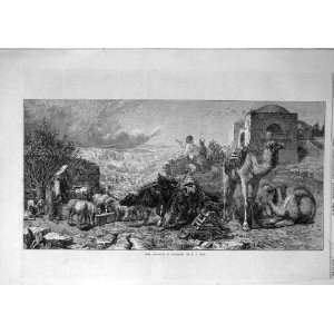  1870 Rain Cloud Palestine Webb Camels People View