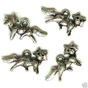 Silver Plated Fox Charms Foxes  