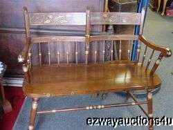 TELL CITY FURNITURE BENCH SETTEE LOVE SEAT RUMFORD & GOLD  