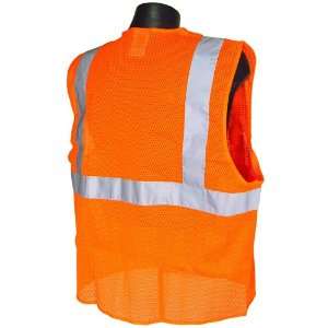  Safety Vest Class 2 Economy with Zipper 2 Pockets Orange 
