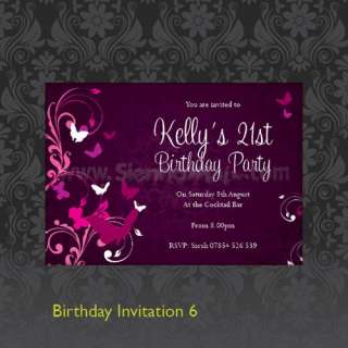 Personalised Birthday Invitations 18th 21st 30th 40th  