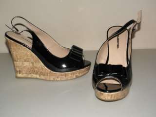 City Classified BURNER S Womens Wedges Sz 8 Black Paternt Shoes 5 