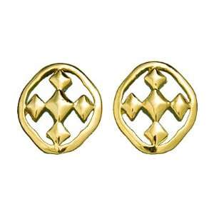   of Faith Petite Post Earrings, Gold Plated, Cross Medal Jewelry