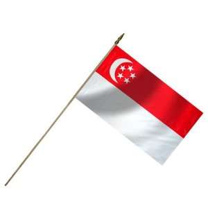  Singapore Flag 12X18 Inch Mounted E Poly Patio, Lawn 