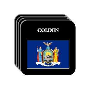 US State Flag   COLDEN, New York (NY) Set of 4 Mini Mousepad Coasters