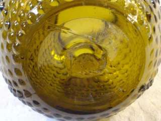 Vtg. Clevenger Brothers USA Art Glass Amber / Green ? Hobnail Creamer 