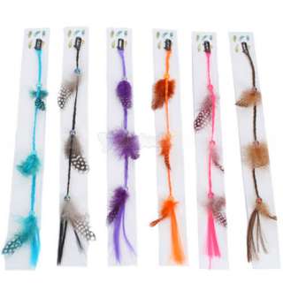   Beautiful 6 Pcs Multi Color Chicken Feather Clip on in Hair Extensions