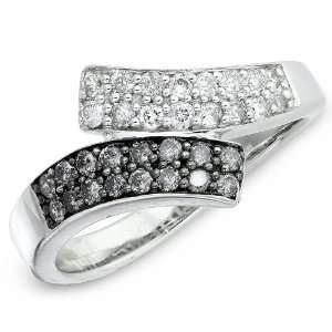 Silvermist Diamond Ribbon Inspired Womens Ring in Sterling Silver 1/2 