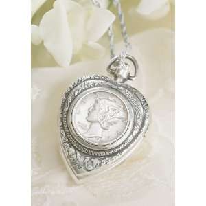  THE SILVER MERCURY DIME HEART PENDANT & WATCH Everything 