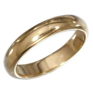 Sterling Silver High Polish 4mm Gold Plated Wedding Band Ring (size 11 