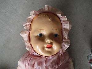   1920s Composition and Cloth Baby Girl Character Doll 23 Tall  