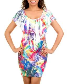   RuFFLeD BuST SuBLiMaTioN TaTToo STReTCH FiTTeD CLuB SuMMeR SuN DReSS