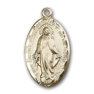 14kt Gold Miraculous Holy Virgin Mary Immaculate Conception Medal 1 3 