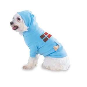 DENMARK / DANISH FLAG Hooded (Hoody) T Shirt with pocket for your Dog 