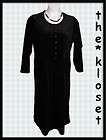 ERIKA SHIRTWAIST Dress Plus Size 1X XL BLACK Velour PIntucks MODEST 