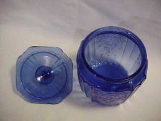 Cobalt blue Glass biscuit Jar Cookie Jar NEW NEW NOT OLD  