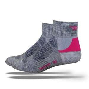   19 Grey/Pink Wool Trail Running Socks   TRLGWP