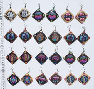 Lot 6 Pairs Coconut Earrings Color Ethnic Pictures Ornament Jewelry 