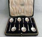 SET OF SIX STERLING SILVER TEA SPOONS Sheffield 1921 Na