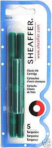 Sheaffer Turquoise Ink Cartridges #96370  