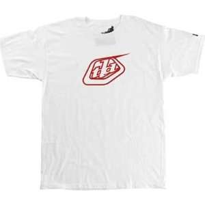 Troy Lee Designs Logo Mens Short Sleeve Race Wear Shirt   White/Red 
