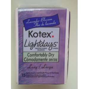  Kotex Lightdays Comfortably Dry Lavender Blossom 15ct 