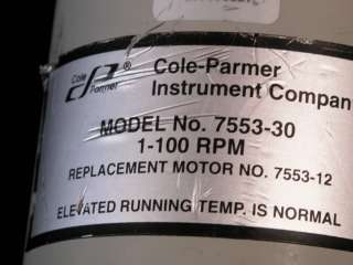 Cole Parmer Masterflex Peristaltic Pump 7553 51, 7553 30 w/ head 7014 