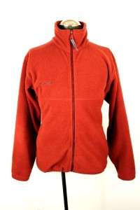 mens red orange COLUMBIA zip front fleece jacket coat soft pockets sz 