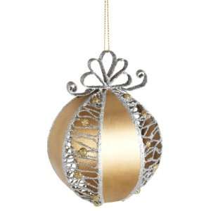  Gold Cut Ball Ornament   pack of 6 