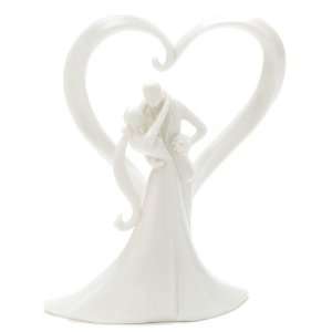    Stylish Embrace Porcelain Wedding Cake Topper