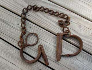 1800S HAND FORGED SLAVE SHACKLES JONES COUNTY, GEORGIA RARE 