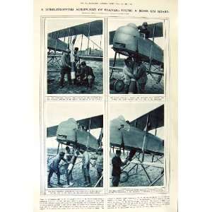  1917 BOMB DROPPING AEROPLANE FRANCE BELGIANS BIG GUN