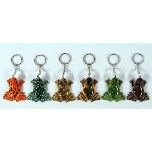  Wholesale Pack Handpainted Assorted Frog Keychain (Set Of 