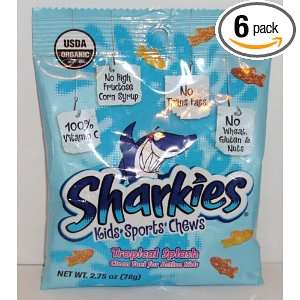 Sharkies Tropical Splash Kids Sports Chews 2.75 Oz Bag (Pack of 6)