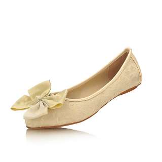   Blue Bowknot Lace Women Ballet Flats Shoes US Size 35 39 X301  