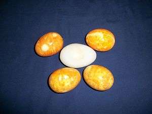 Lot of 5 Stone Alabaster Onyx Marble Decorative Eggs  