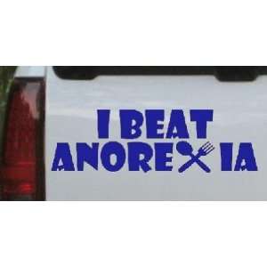 Blue 40in X 12.4in    I Beat Anorexia Funny Car Window Wall Laptop 