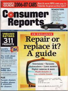 CONSUMER REPORTS MAGAZINE OCTOBER 2005 REPAIR OR REPLACE IT A GUIDE 