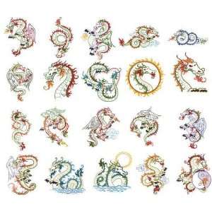  OESD Embroidery Machine Designs CD DRAGONS #5 Kitchen 