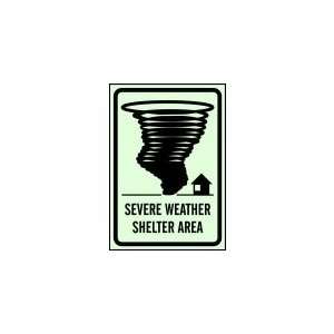 BRADY 90776 Sign,14X10,Severe Weather Shelter Area  