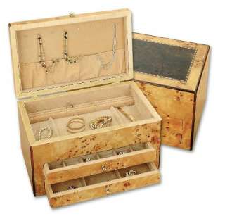 reed barton selene wooden jewelry box bird s eye maple