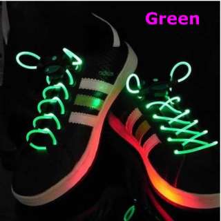 Muti color Cool LED Flash Lighting Glow Shoelaces Shoe Laces DISCO 