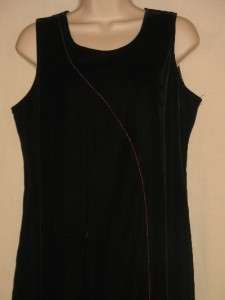 April Cornell Medium Black Velvet Asian Style Sleeveless Dress  